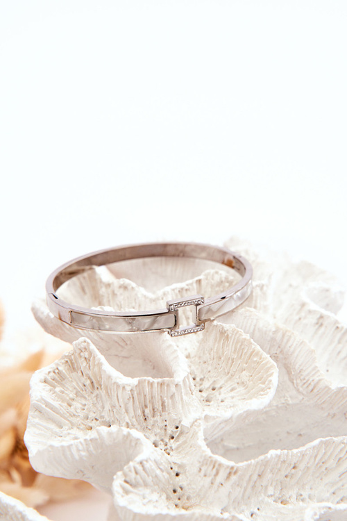 Браслет з нержавіючої сталі Перламутрово-срібний