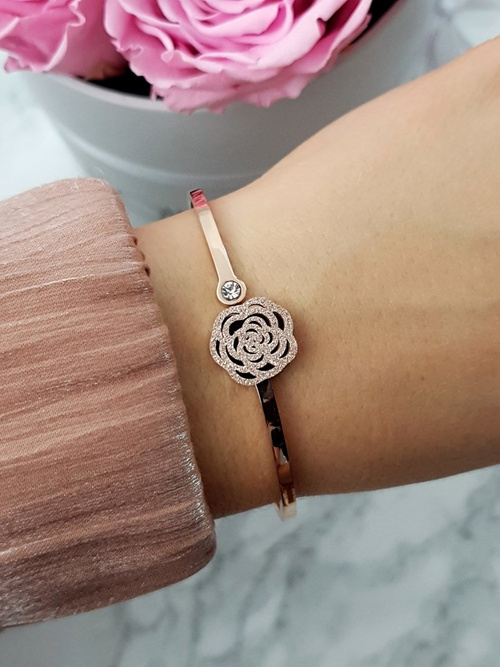 Жіночий браслет Steel Flower Pink Gold FlowerTail