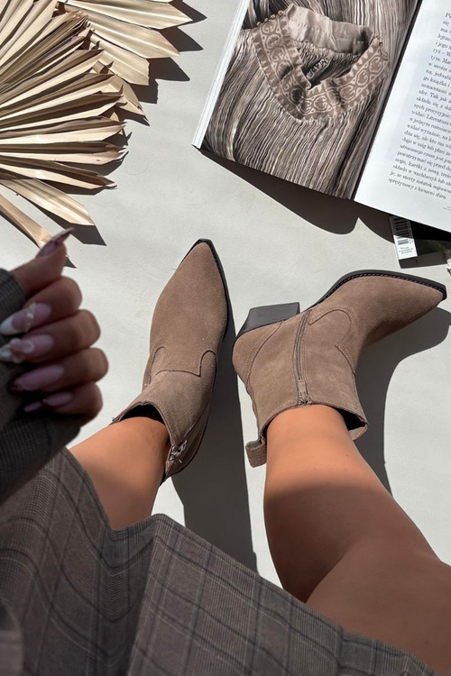 Замшеві Ковбойські Чоботи Для Жінок На Підборах Утеплені Khaki Dylira