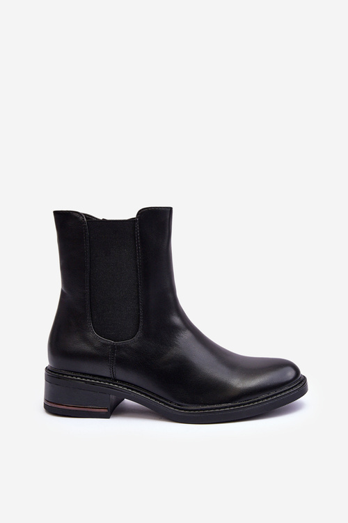 Жіночі низькі шкіряні черевики Ботильйони чорні Tyber