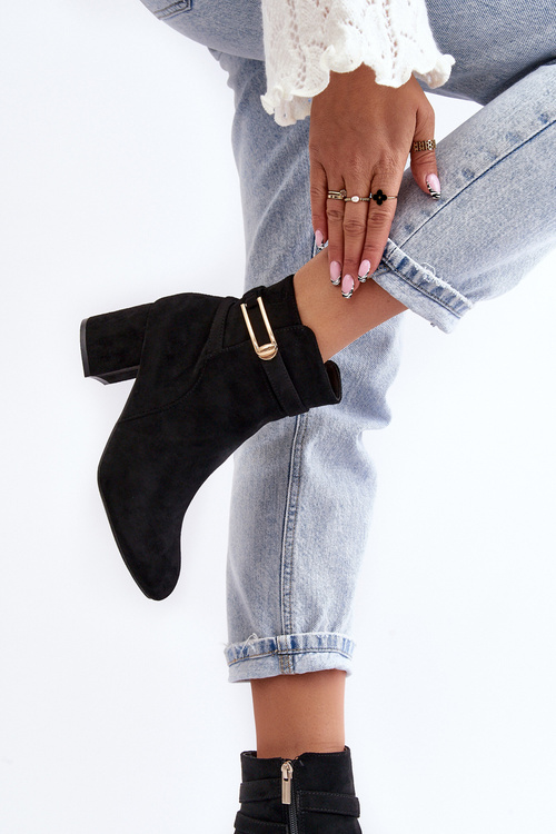 Жіночі чоботи на низькому каблуці чорні Verice