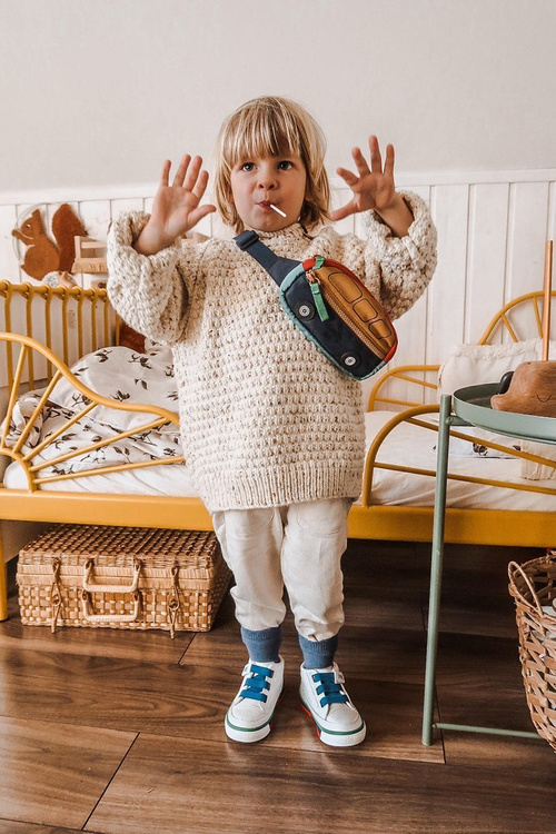 Дитячі високі кросівки з рантом білі темно-сині Baxter