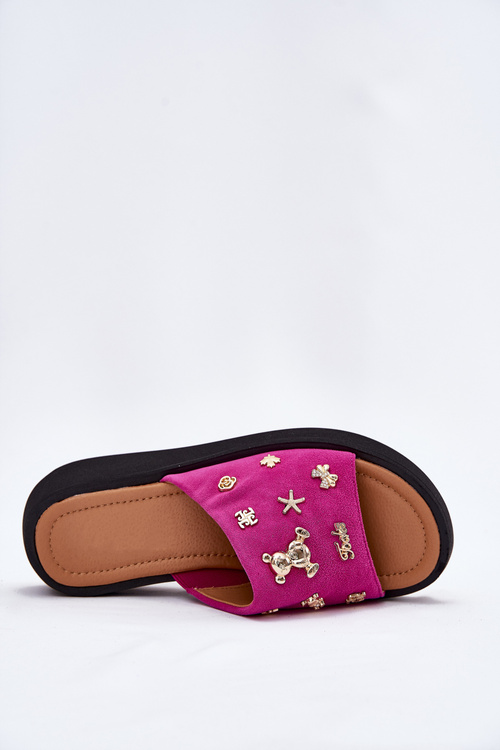 Замшеві Сандалі Для Жінок З Прищіпками Фуксія Vinceza 66741