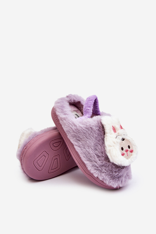 Дитячі хутряні тапочки Bunny Purple Dicera