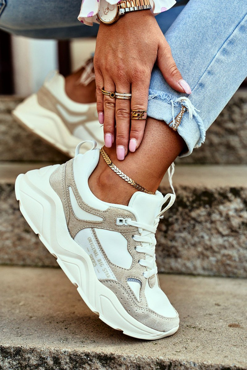 Жіноче спортивне взуття Sneakers Big Star GG274657 біло-бежевий