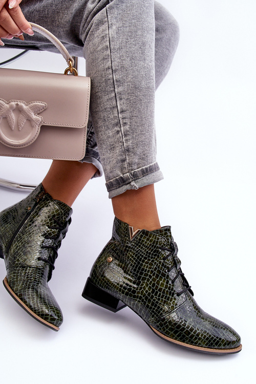 Жіночі шкіряні черевики Maciejka 5743C-09 Зелені