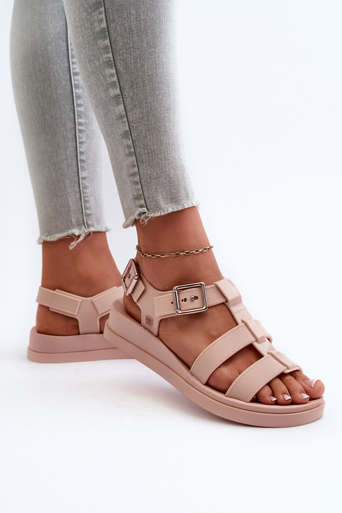 Гладкі жіночі босоніжки з запахом ZAXY NN285006 Рожеві