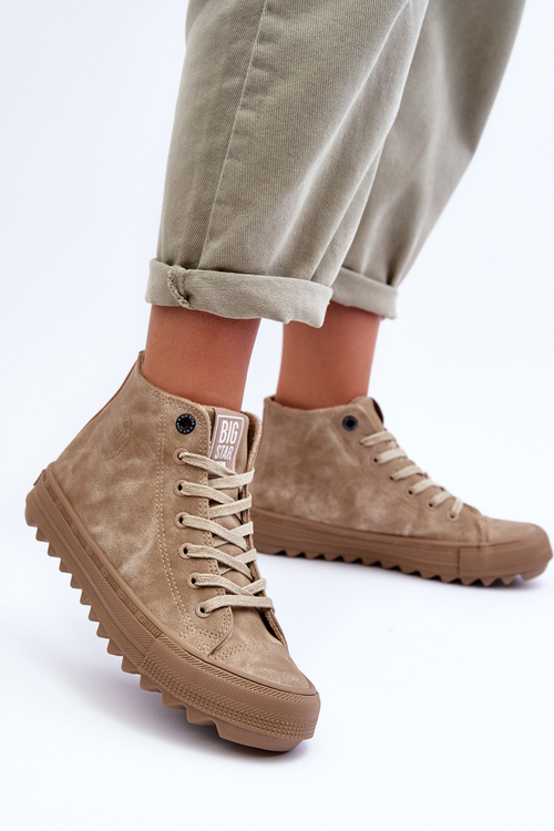 Жіночі високі кросівки Big Star Padded Beige GG274071