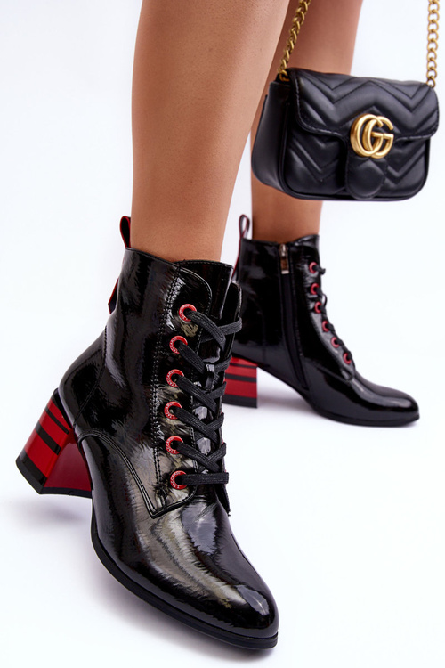 Лаковані чоботи на підборах SBarski MR870-49 Чорні