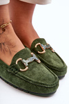 Жіночі замшеві мокасини з орнаментом Зелена Діонір