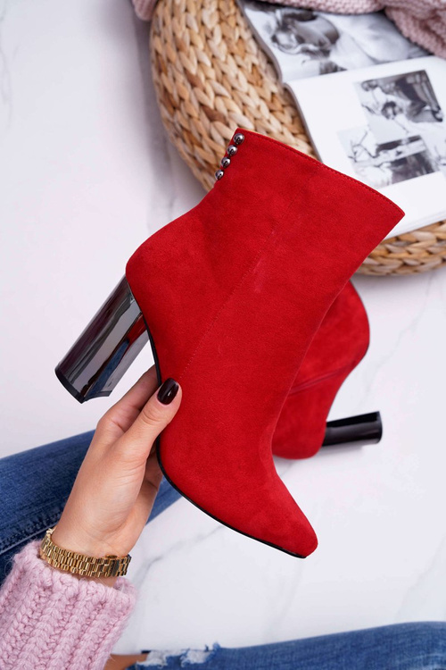 Жіночі сріблясті чоботи на шпильці Red Dimmy