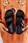 Гумові тапочки з пряжкою Black Corina
