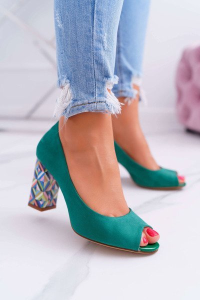 Жіночі човники Sergio Leone з відкритим носком PB133 Green Fans