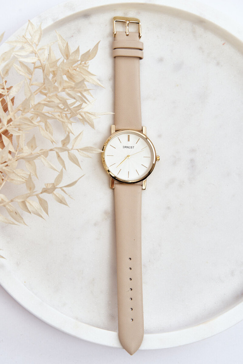 Жіночий годинник із золотим корпусом Ernest Beige Vega