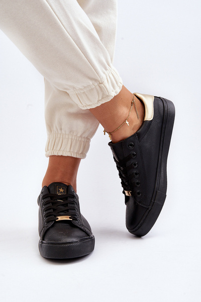 Жіночі кросівки з еко шкіри Tiraelle чорного кольору