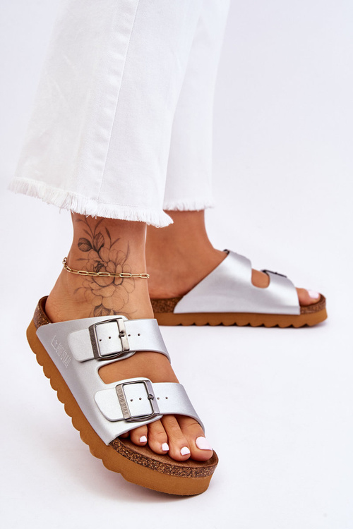 Класичні жіночі тапочки Big Star LL274476 Срібні