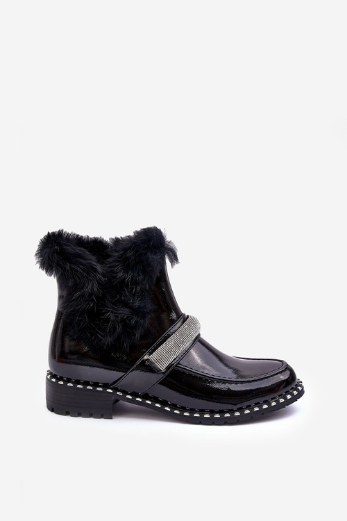 Жіночі ботильйони на плоскій каблуці та платформі чорні Linestta