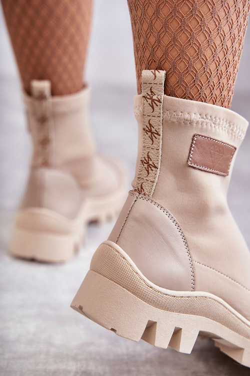 Чоботи жіночі тканинні Ніколь 2703 Бежеві