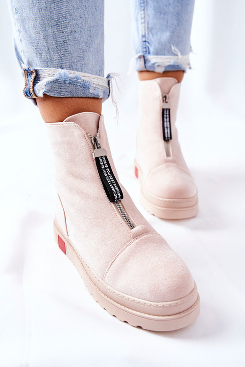 Чоботи жіночі на платформі бежеві Charlee