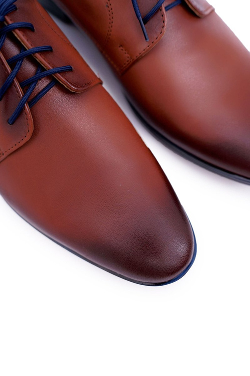 Елегантні чоловічі шкіряні напівчеревики коричневого кольору Menelaos