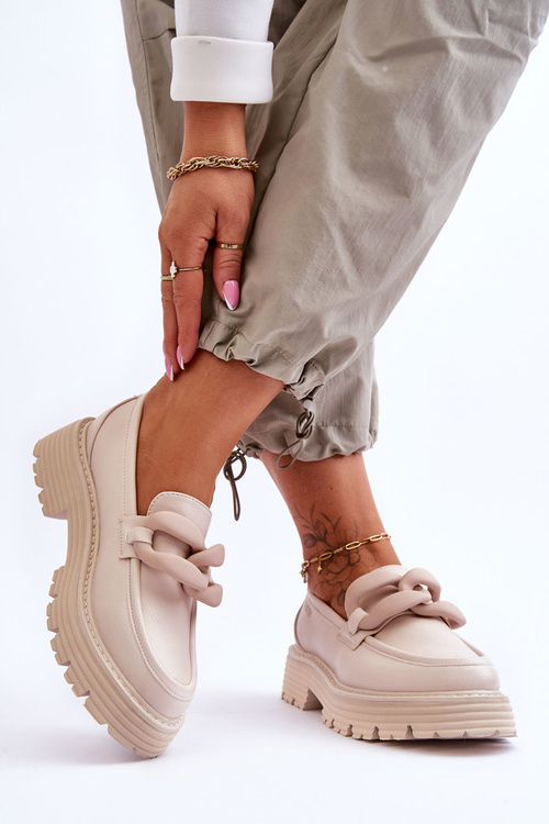 Шкіряні мокасини Туфлі Big Star LL274581 Бежеві