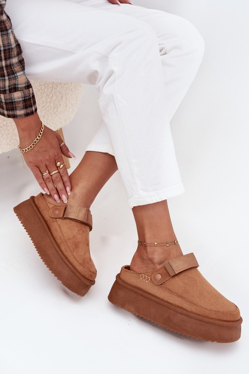 Жіночі зимові чоботи на платформі з застібкою-«липучкою» Camel Jorielle