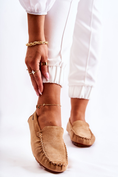 Жіночі замшеві лофери темно-бежеві Millare