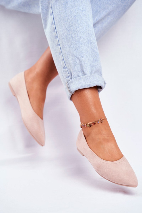 Жіночі балетки Еко-Замша Бежеві Красиві