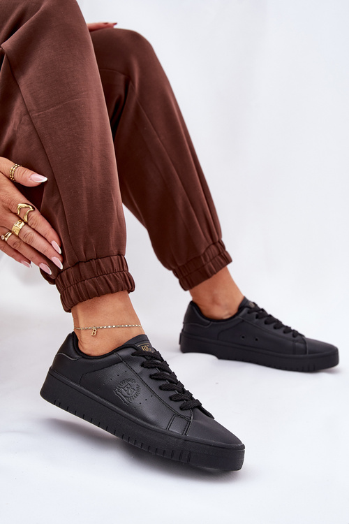 Низькі Жіночі Кросівки З Еко Шкіри Big Star NN274576 Чорні