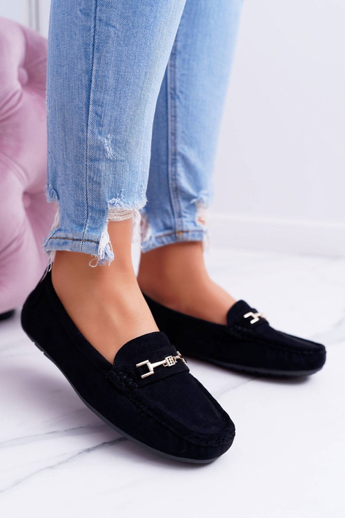 Жіночі комфортні замшеві мокасини Black Anzio