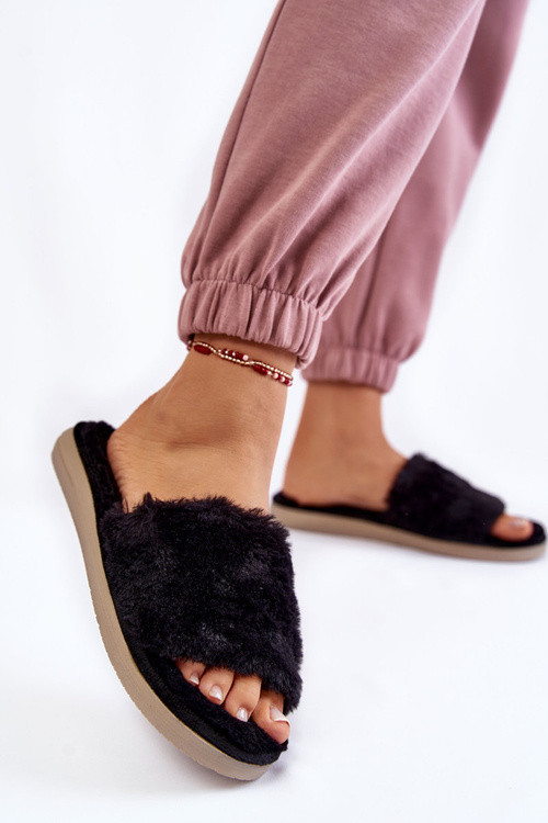 Домашні тапочки Тапочки з хутром Inblu EK-05-014 Чорні