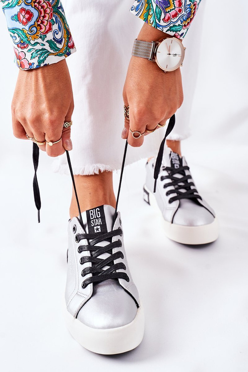 Жіночі шкіряні кросівки BIG STAR II274034 Silver