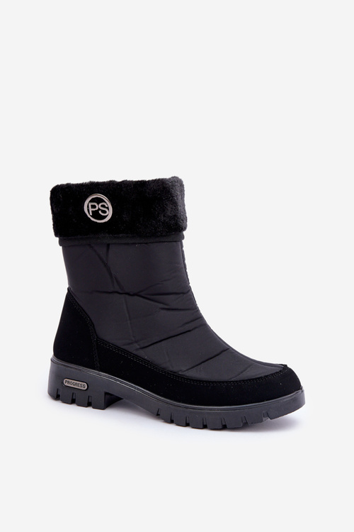 Модні жіночі утеплені снігові чоботи Progress PROGJ-21-13 Black