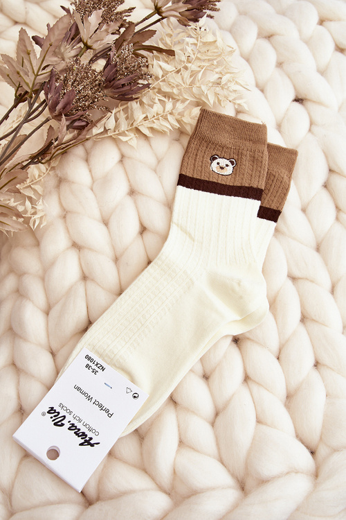 Жіночі шкарпетки з ведмедиком Teddy Cream