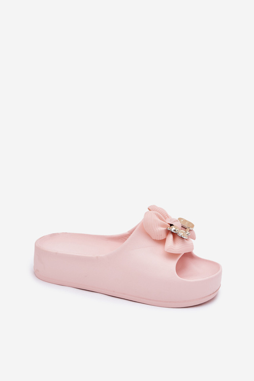Жіночі Пінопластові Сандалі На Платформі З Бантом І Брошкою Рожеві Marlize