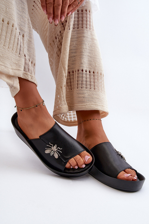 Елегантні жіночі босоніжки з натуральною шкірою S.Barski KV27-015 Чорні