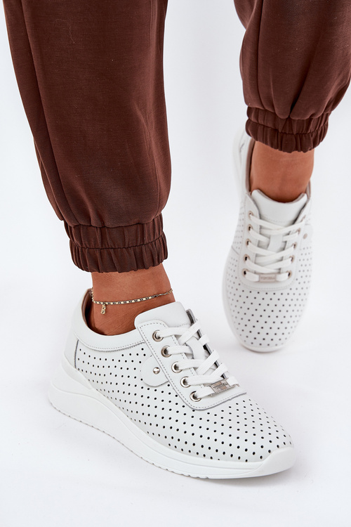 Жіноче Шкіряне Спортивне Взуття Vinceza 79532 Біле