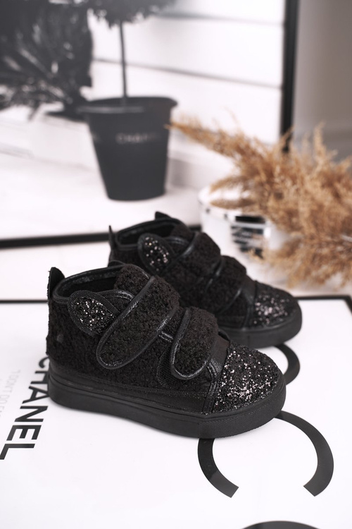 Дитячі кросівки високі теплі чорні Clifford