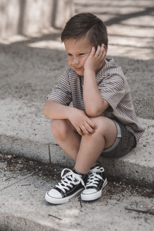 Дитячі високі кросівки на блискавці чорні Filemon