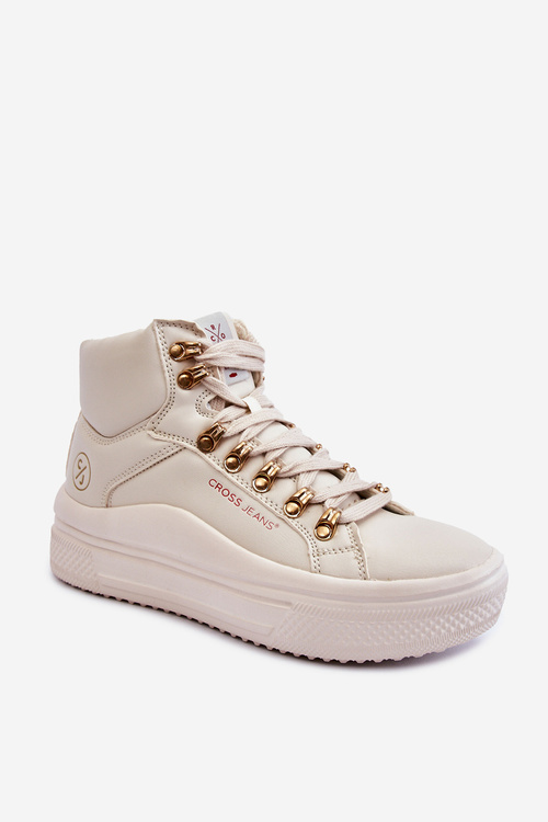 Жіночі високі кросівки Cross Jeans KK2R4027C бежевого кольору