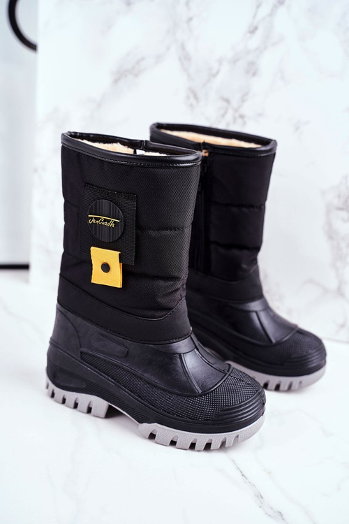 Дитячі снігові черевики утеплені хутром Black Rubbi