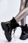 Чоботи жіночі на шнурівці чорного кольору Merron