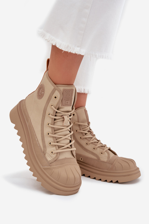 Високі Жіночі Кросівки З Утепленням Big Star OO274A356 Бежеві