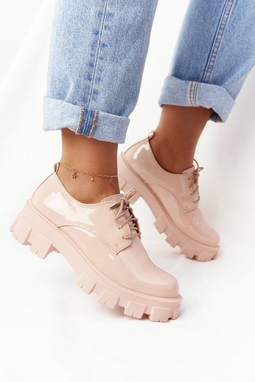 Жіночі оксфорди-броги на платформі голого кольору Імоджен