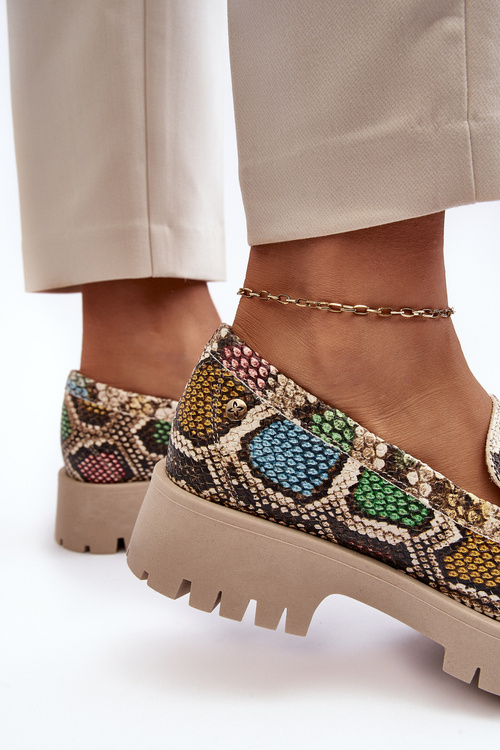 Жіночі шкіряні напівчоботи з бахромою Maciejka 05497-45 різнокольорові