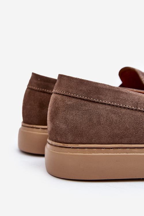 Чоловічі замшеві лофери Zazoo 1574 Темно-бежеві