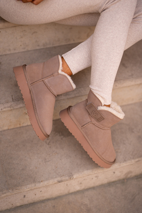 Шкіряні замшеві зимові черевики з хутром Vinceza 97951 Бежеві