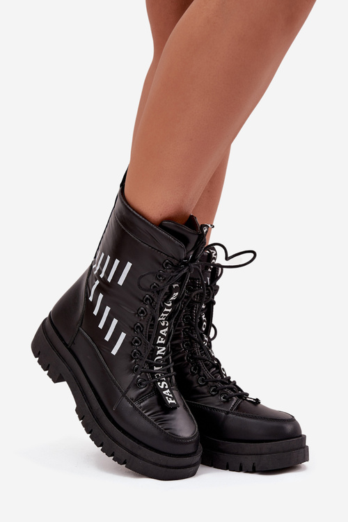 Жіночі снігові чоботи на шнурівці Vinceza 23-34586 Чорний