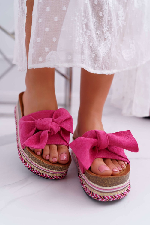 Шльопанці на платформі Фуксія Шанталь