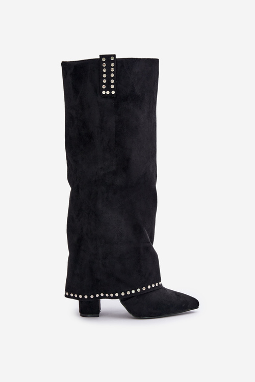 Жіночі чоботи на підборах Чорні Kaithena